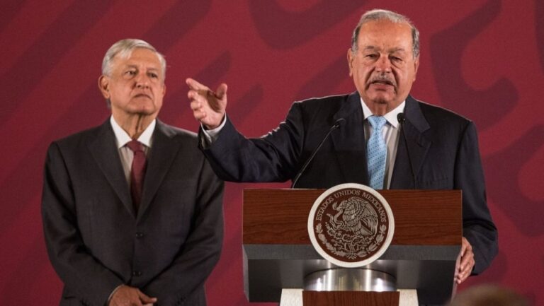 Se reúnen AMLO y Carlos Slim para evaluar construcción de Tren Maya