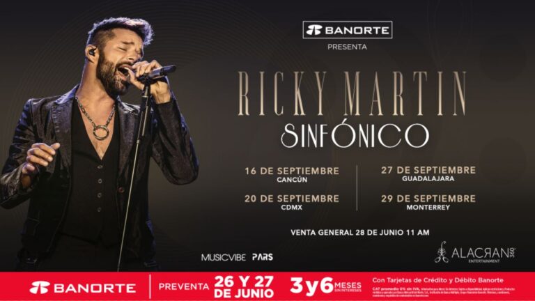 Regresa a México Ricky Martin con una nueva propuesta escénica “Ricky Martin Sinfónico”