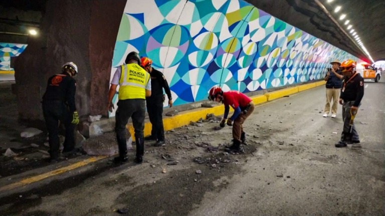 Desprendimiento en Túnel Loma Larga obliga a cierres nocturnos