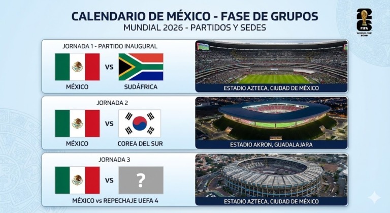 Los partidos en suelo azteca para el Mundial 2026