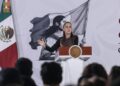 Claudia Sheinbaum en reunión con su gabinete en Palacio Nacional.