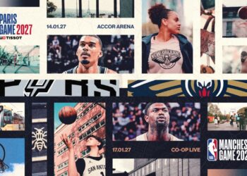 Jugadores de la NBA en un partido en Europa