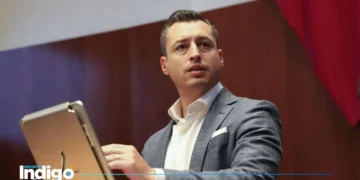 Luis Donaldo Colosio Riojas en evento de Movimiento Ciudadano en San Carlos, Nuevo Guaymas.