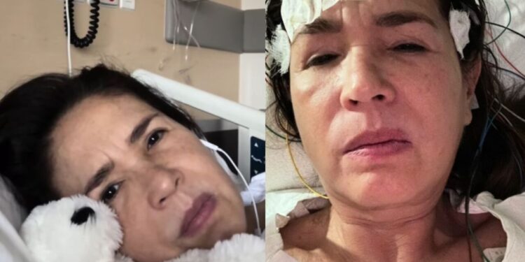 Yolanda Andrade en el hospital durante su proceso de salud.