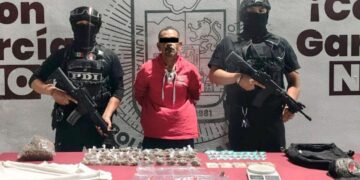 Detención de asaltante con droga en García, NL