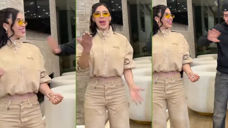 Emma Coronel Aispuro durante una transmisión en vivo