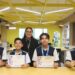 Grupo de alumnos del Interamerican School trabajando en su proyecto