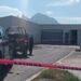 Lugar donde ocurrió el accidente en la plaza comercial de Juárez, Nuevo León
