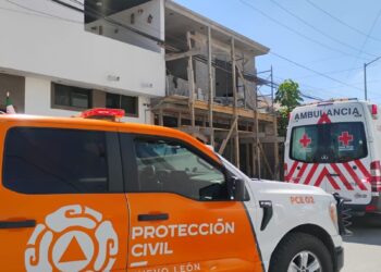 Imagen de una construcción en Monterrey donde ocurrió un accidente.