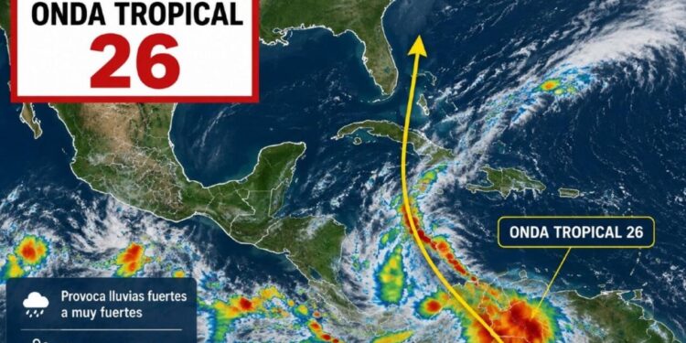 Onda tropical 26 causa lluvias intensas en sureste México