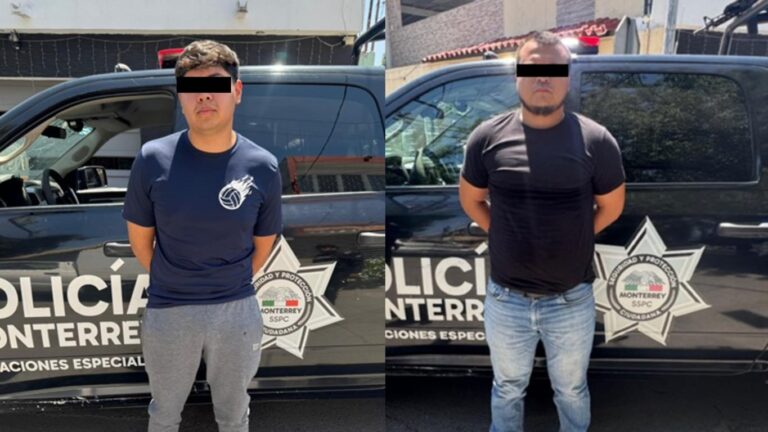 Detienen a dos hombres en Monterrey por amenazas con arma