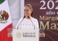 Claudia Sheinbaum durante un discurso en Monterrey