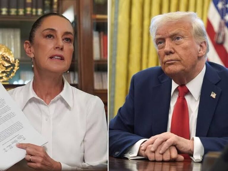 SHEINBAUM RESPONDE A TRUMP Y EXIGE CUENTAS SOBRE NARCOTRÁFICO EN EE.UU.